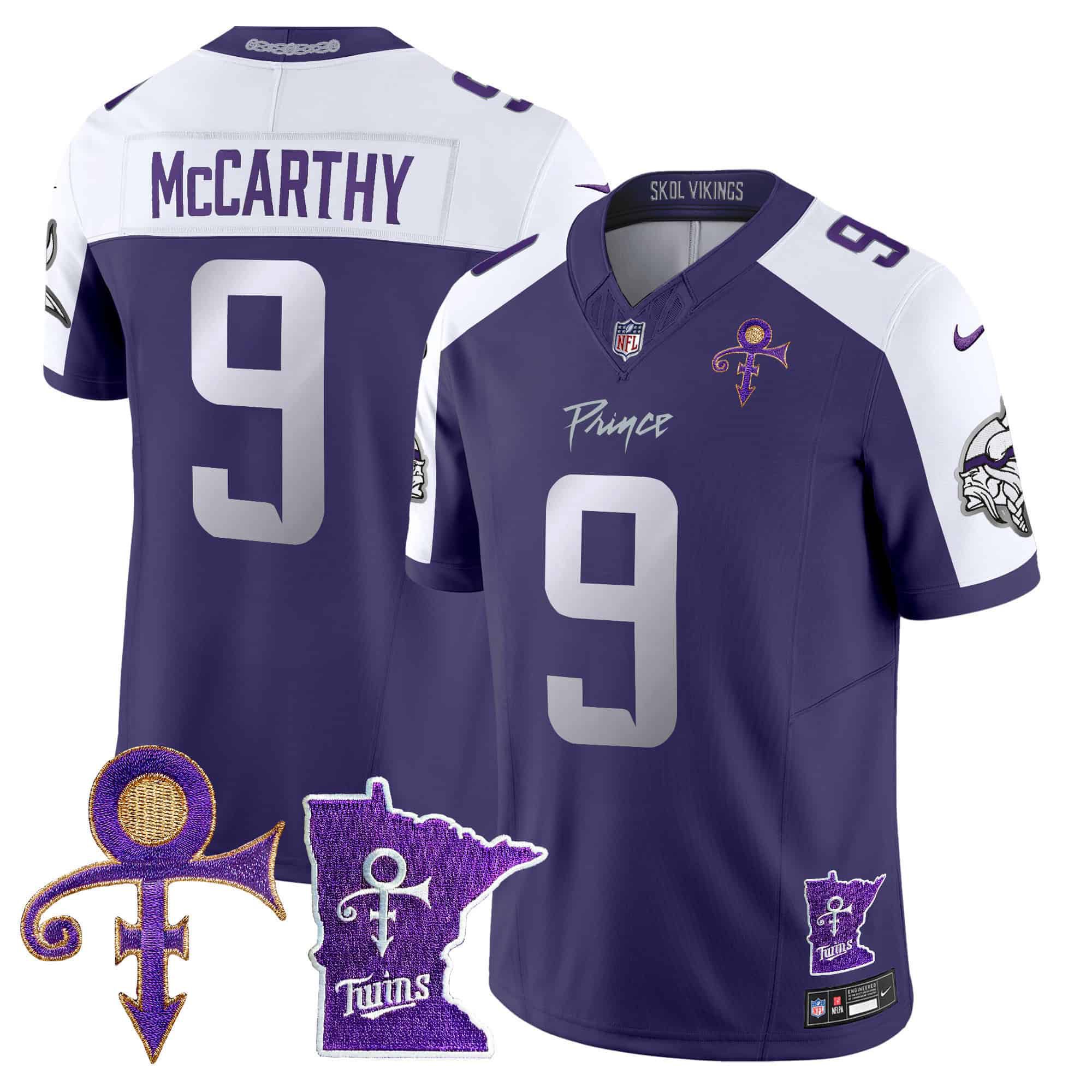 Men Minnesota Vikings 9 Mccarthy Purple 2024 Nike Prince Vapor Limited NFL Jersey